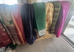 Fabric From India Lot Approximately 12lbs 18 Large Pieces Multicolor