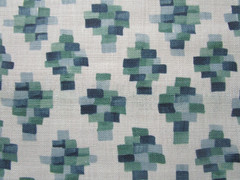 Rebecca Atwwods Bricks Linen Fabric Blue Green White 61″L x 54″W