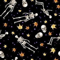 Studio E Quilting Fabric by the 1/4 yard Halloween Bones and Bouquests