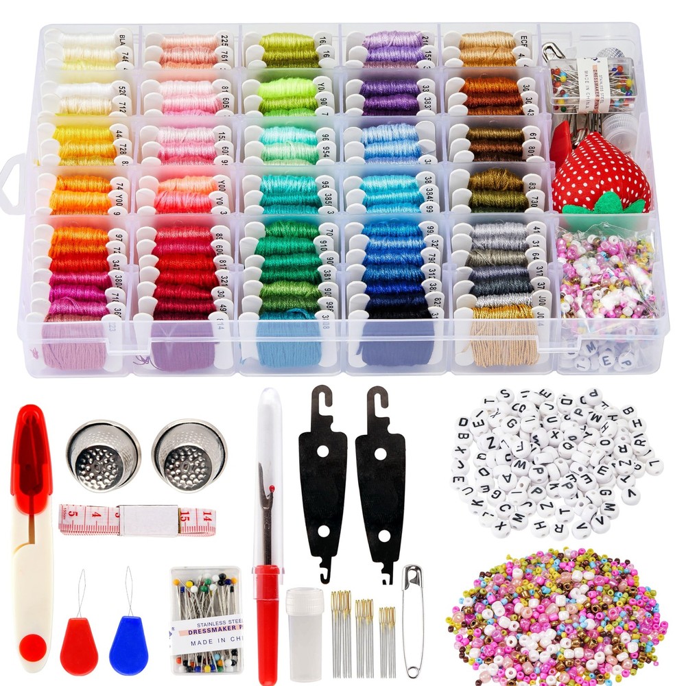 XMZCOLA Embroidery kit for Beginners Adults,1200 Pcs + Friendship Multicolor