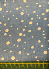 WAMSUTTA – WHITE DOTS ON SKY BLUE HEAVY COTTON, 44″ W– 1 3/8 YARDS