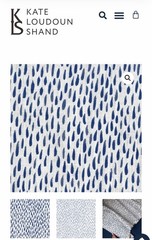3 Y KATE LOUDOUN-SHAND Dabs in Eve Blue 100% Belgian Linen Fabric