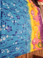 Vintage Cartoon Fish Seahorse Ombre Pastel Ocean 100% Cotton Children Fabric BTY