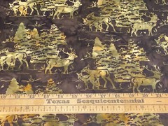 By 1/2 Yd Bali Batiks Cotton Quilt Store Fabric Deers Trees Fawns Hunting Brown