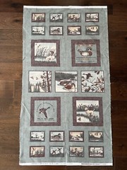 MODA Northern Flight by Holly Taylor Brushed Cotton Green Panel, 1/2 Yard VTG