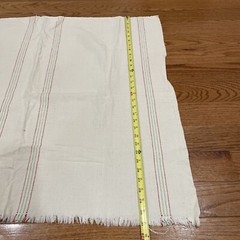 Vintage Linen Grain/Feed Sack Fabric Green Red Stripe 31×36
