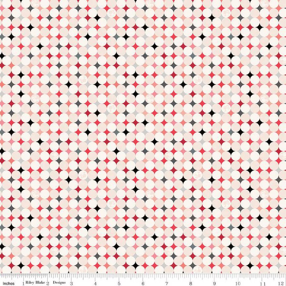 Barbie Vintage Sparkle Dots Blush Cotton Fabric