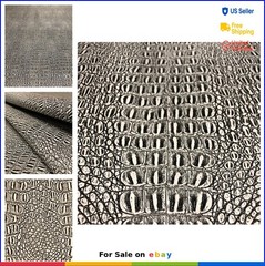 Faux Leather Alligator Fabric 1 Yard Cut 36×54 Inch Black White Print Embossed