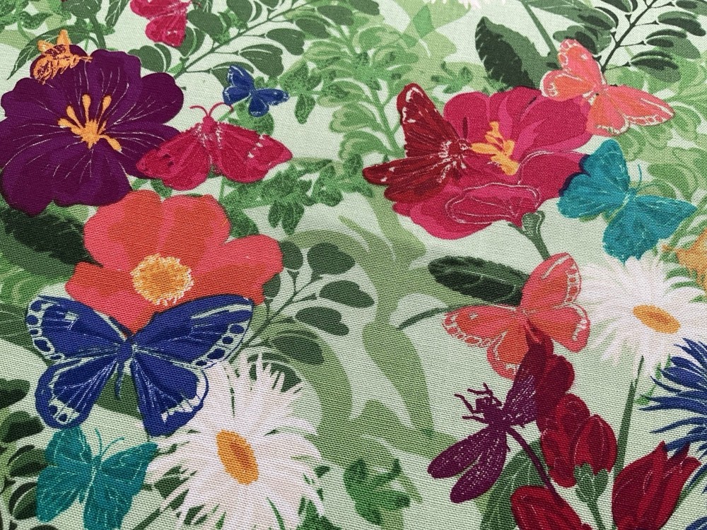 fabric Flower And Butterfly By M, Liss 43″ X 36” BTY 971