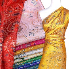 50x75cm Jacquard Brocade Fabric Spiral Flower for Ethnic Costume Man Suit Sewing