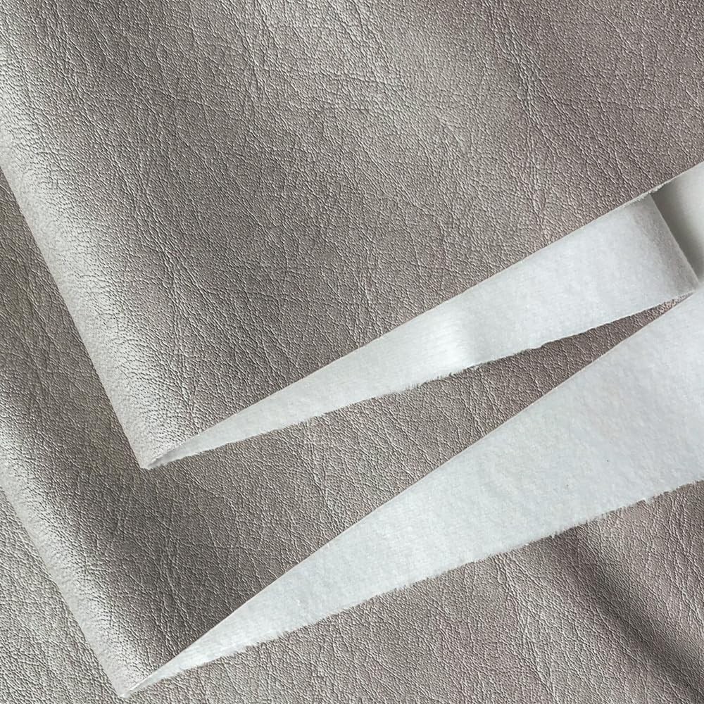 ONEART | Silver Gray Faux Leather Fabric by Separated Yard, Marine Vinyl Fabric