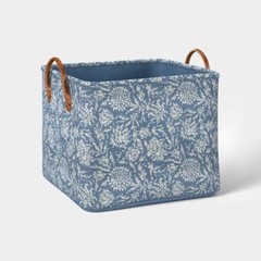 Large Quilted Fabric Bin Blue Floral – Threshold