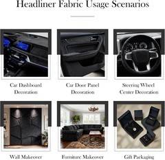 Durable Black Suede Automotive Headliner Material 96″L x 60″W, Noise Insulation
