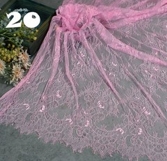 42 Colors Available Subtle Thin Quality Eyelash Chantilly Lace Fabric for Skirt