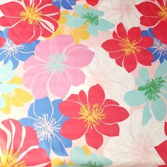 Large Floral Print Polyester Broadcloth Fabric 58″ Wide By The Yard Retro