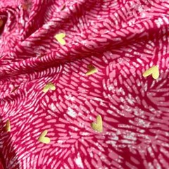 Spandex Fabric Golden Hearts background Pink Stretch 60″ W by Yard for Swimwear