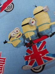 Minion Man8a Motorbike Print United Kingdom Union Flag Fabric 2 yds New Cranston