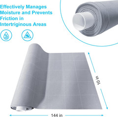 10×144 Inch Silver Infused Fabric Roll, Breathable & Non-Adherent Wound Dressing