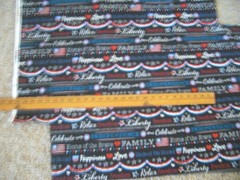 Lot of Patriotic Red White Blue Fabric Pieces Flag Words & Valance