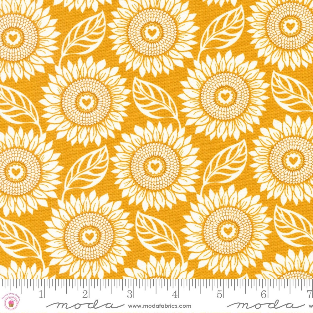Moda SUNFLOWERS IN MY HEART 27321 22 Yellow Golde Floral KATE SPAIN Quilt Fabric