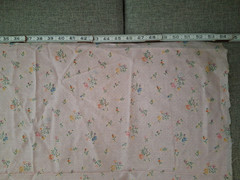VTG Unused Pink Floral Rose Print Dotted Swiss Fabric 1.5 Yard X 44″ Estate Find