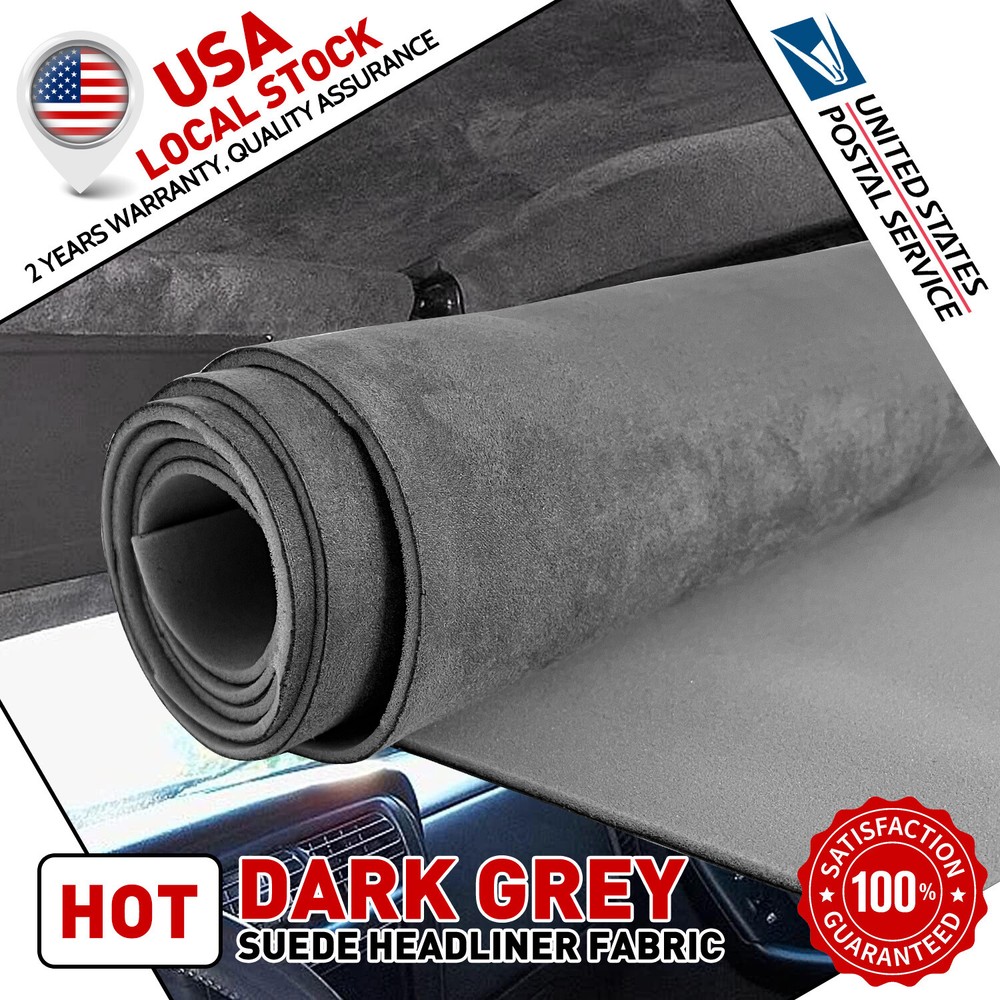 Foam Gray Suede Headlining Backed Fabric 60″ Wide US Upholstery Material
