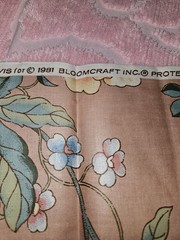 HTF VTG 1981 LUTHER TRAVIS Bloomcraft Fabric Jacobean Flower Print 2.25 Yrd X 54