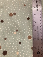 Scattered Brown Polka Dots on Dusty Sage Heavy Canvas Fabric 29″x54″ Width
