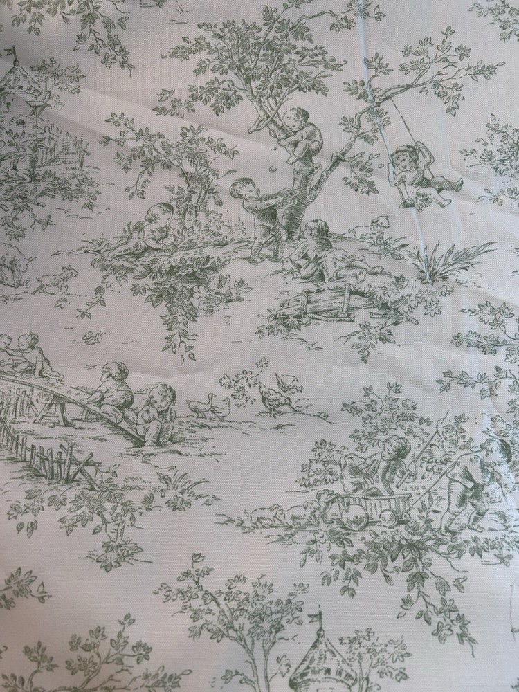 P Kaufmann Green Central Park Nursery Toile Fabric 54”Wide 2.5 Yds Out Of Print