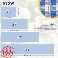 HHZZMIAO 57”W x 108”L Gingham Poly-Cotton Fabric Cut By The Yard, Checkered P…