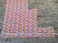 Cotton Blend Fabric 62” Long Pink Yellow Green Floral Home Decor Sewing