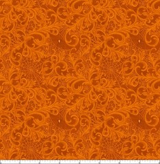 Lumin/White Owl – Dark Academia – Scrolls And Webs – Dark Pumpkin, Fabric BTY