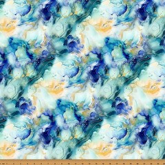 Flourish By Hoffman Fabrics – Ocean Floral Wave #X5628-73