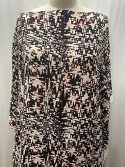 100% Silk Crinkled Crepe De Chine Abstract Earth Tone Print 2.5 Yards 45″ Wide
