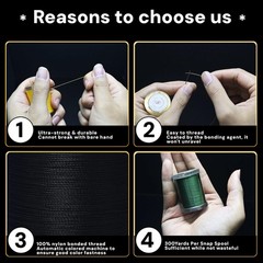 Selric 300Yards Extra Strong Bonded Nylon Thread for Leather Sewing, Silver H…