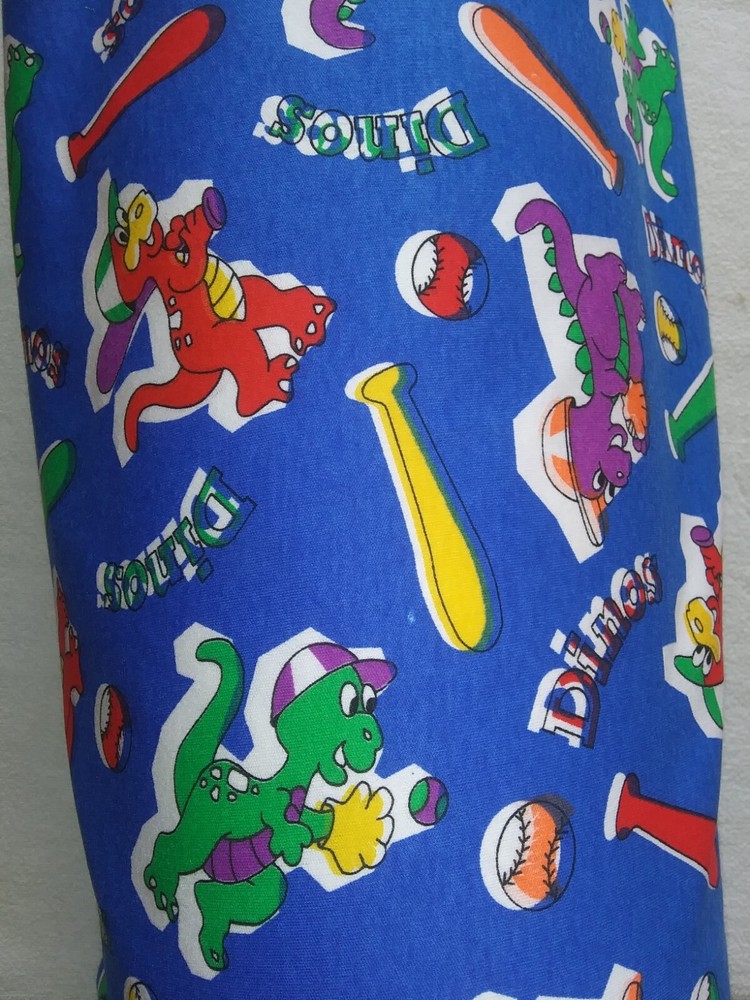 Fabric DINOSAURS Playing Baseball Kids Novelty 2 Yards x 58 in Wide Knit