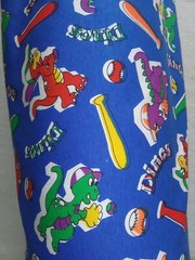 Fabric DINOSAURS Playing Baseball Kids Novelty 2 Yards x 58 in Wide Knit