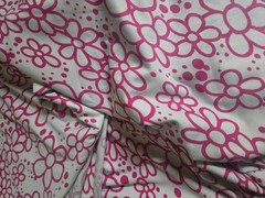 Pink Floral Jersey Knit Fabric Bundle | Retro Flower Print & Solid Pink Apparel