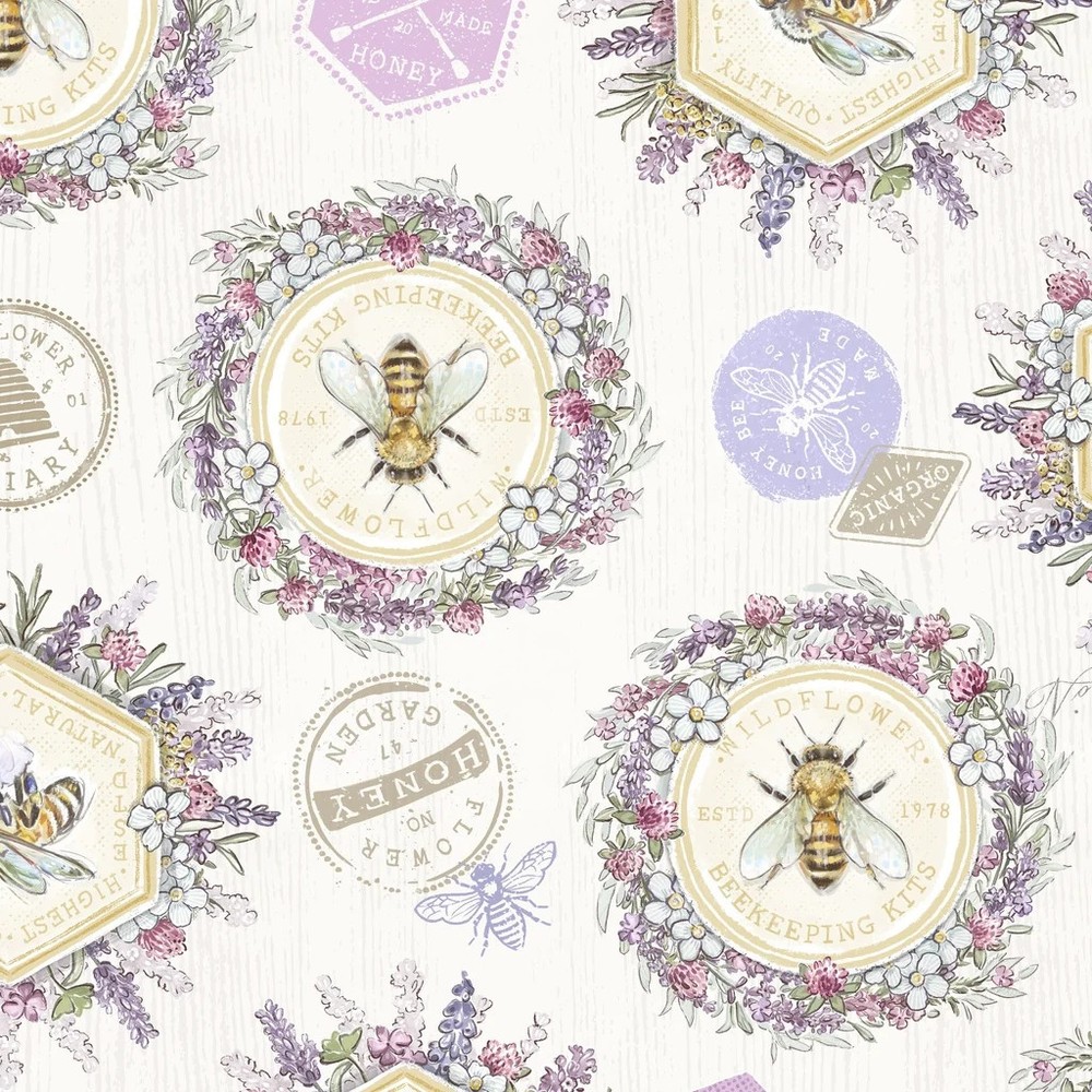 LUMIN – White Owl Textiles – Sweet Honey Bee by Chad Barrett – Medallions –