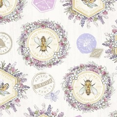 LUMIN – White Owl Textiles – Sweet Honey Bee by Chad Barrett – Medallions –