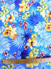 Hawaiian Floral Poly Cotton Fabric by Yard – 58/60″ Wide, Soft & Lightweight