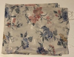 80s Upholstery Floral Fabric Rich Burgundy Gold Green Blue Cream Shiny 35″ x 58″