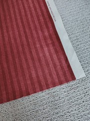 RARE Vintage Waverly Screen Print Burgundy Red Stripe Fabric Wall Street 4 yds