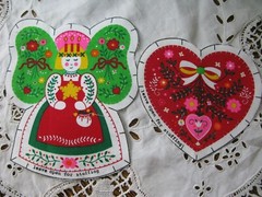 Crafts Cotton Christmas Fabric Appliques, Ornaments Doubles x8 Singles x2 1980’s