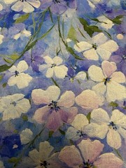 Blue Hydrangea Floral 100% Cotton Fabric By The Yard Quilting Sewing Craft