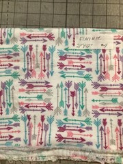 Nursery Flannel Arrows Pink, Purple, Turquoise, Grey 21” x 42”