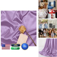 MLMW Charmeuse Lilac Satin Fabric 6 Yards 60″ Wide Silky Charmeuse Satin Fabric