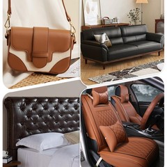 ANMINY Faux Leather Fabric 54 Wide Vinyl Upholstery Fabric by The Yard 0.7MM Thi