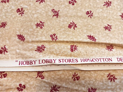 Gold & Deep Red Floral Print Quality Cotton Fabric Made in Japan Hobby Lobby 2 C