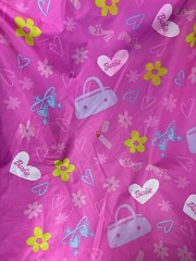 Barbie Hot Pink fabric By the yard x 72” Vintage Rare 90s Flowers Purses